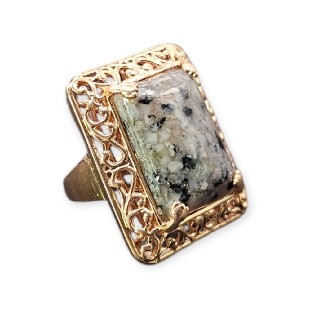 Opal and Spinel Ring